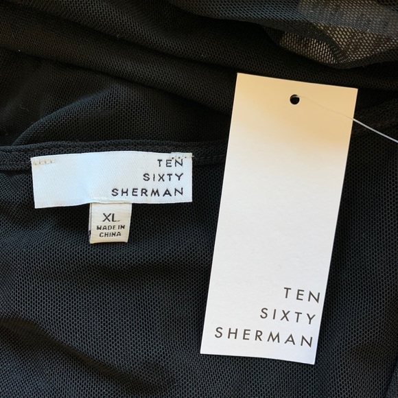 🖤 Ten Sixty Sherman ruched mesh black top - Picture 10 of 12
